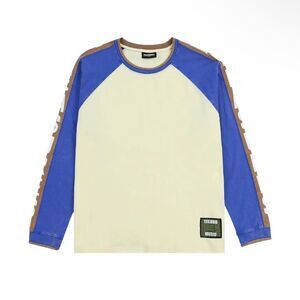 NWT Pleasures Techno Raglan Long Sleeve T-shirt blue cream mens M
